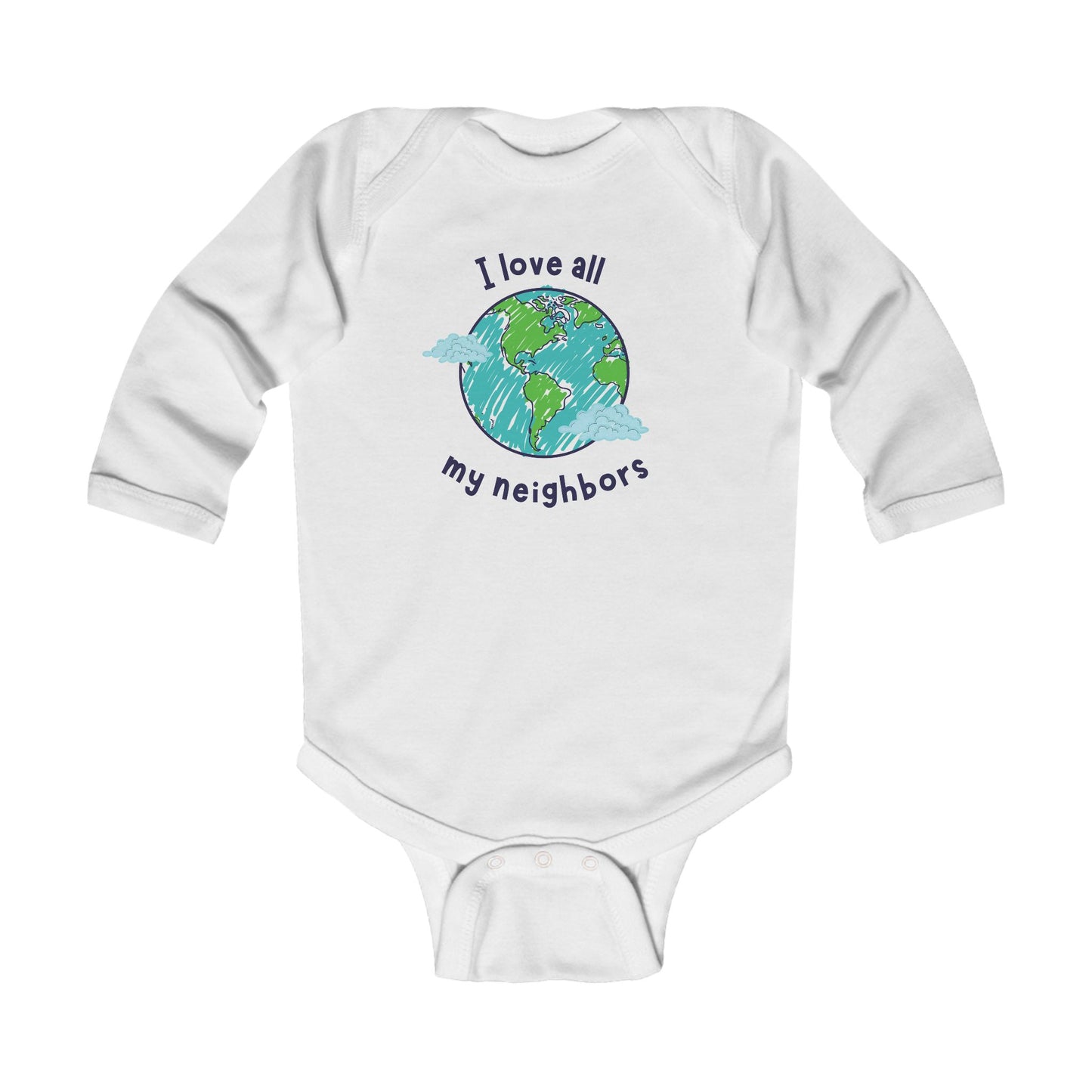I Love All My Neighbors Infant Long Sleeve Bodysuit