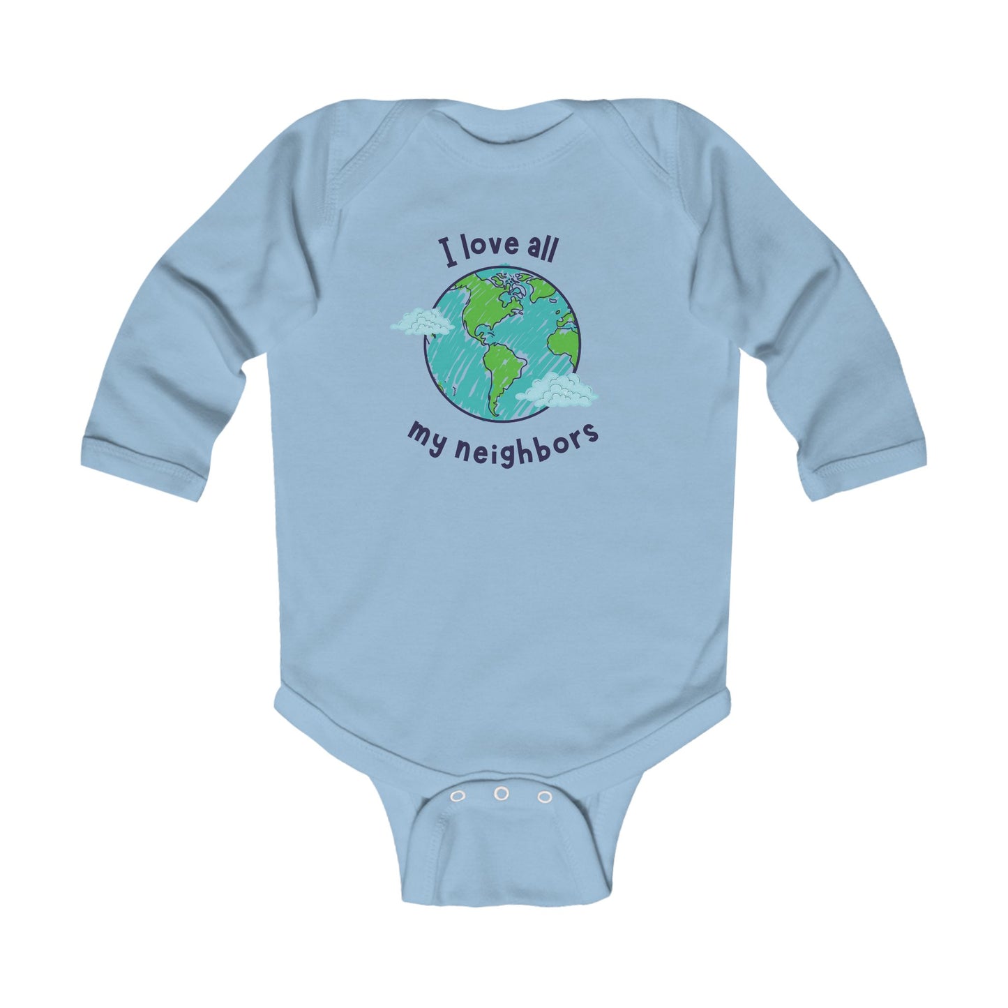 I Love All My Neighbors Infant Long Sleeve Bodysuit